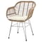 Manhattan Comfort Antibes 1.0 Steel Rattan 3-Piece Patio Conversation Set with Cushions in Cream OD-CV010-CR - alternate 3